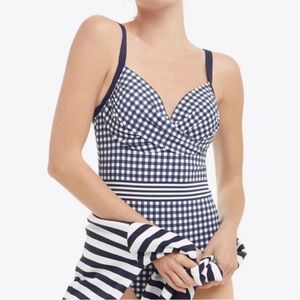 Lands End /Draper James Bandeau One Piece Swimsuit SIZE 22W tummy control NWT